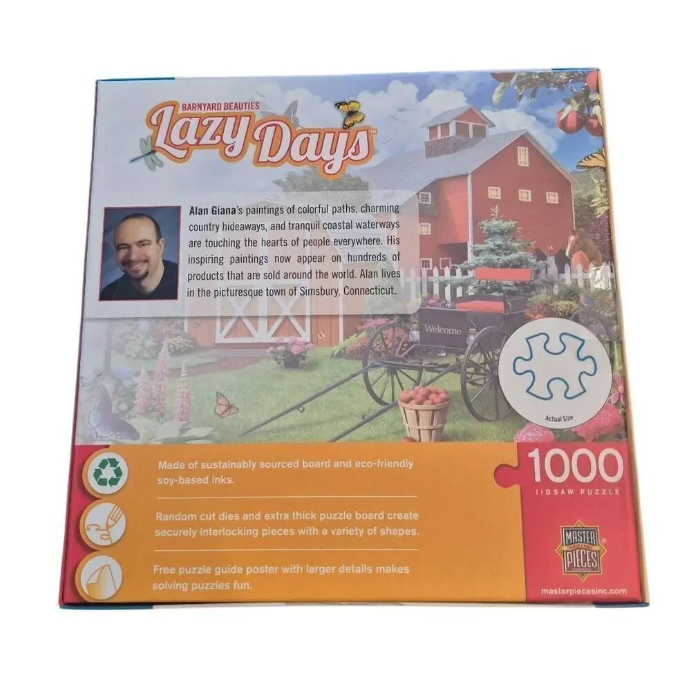 Master Pieces Lazy Days Barnyard Beauties 1000 pc Jigsaw Puzzle